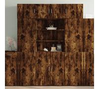 Vidaxl Highboard Smoked Oak 80X42.5X185 Cm Engineered Wood