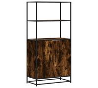 vidaXL highboard smoked oak engineered wood/metal 68x35x139cm modern storage cabinet