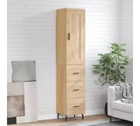 vidaXL Highboard Sonoma Oak 34.5x34x180 cm Engineered Wood