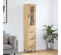 vidaXL Highboard Sonoma Oak 34.5x34x180 cm Engineered Wood