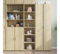 vidaXL Highboard Sideboard Cabinet, Ample Storage Space, Engineered Wood, Sonoma Oak