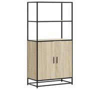 vidaXL Highboard Sonoma Oak 68x35x139 cm Engineered Wood and Metal, side cabinet, tall storage cabinet, tall cupboard, tall cabinet
