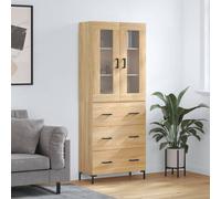 vidaXL Highboard Sideboard Cupboard Storage Cabinet Sonoma Oak Engineered Wood
