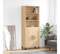 vidaXL Highboard Sonoma Oak 69.5x34x180 cm Engineered Wood