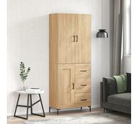 vidaXL Highboard Sonoma Oak 69.5x34x180 cm Engineered Wood, Brown