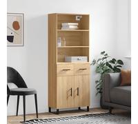 vidaXL Highboard Sonoma Oak 69.5x34x180 cm Engineered Wood, Brown