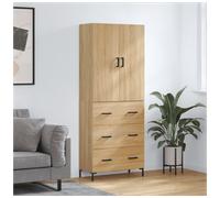 vidaXL Highboard Sonoma Oak 69.5x34x180 cm Engineered Wood, Brown