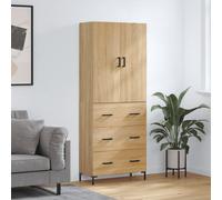 vidaXL Highboard Sonoma Oak 69.5x34x180 cm Engineered Wood, Brown