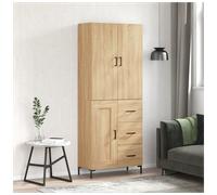 vidaXL Highboard Sonoma Oak 69.5x34x180 cm Engineered Wood