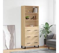 vidaXL Highboard Sonoma Oak 69.5x34x180 cm Engineered Wood