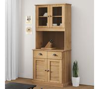 vidaXL Highboard, Sideboard for Bedroom Dining Room, Cupboard with Doors and Drawers, Side Cabinet, Modern Style, VIGO Solid Wood Pine