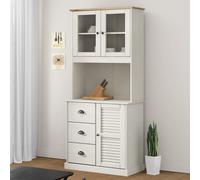 vidaXL Highboard VIGO White 78x40x175 cm Solid Wood Pine