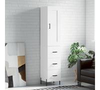 vidaXL Highboard White 34.5x34x180 cm Engineered Wood