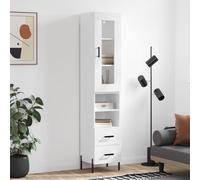 vidaXL Highboard White 34.5X34X180 Cm Engineered Wood, White