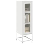 vidaXL Steel Highboard - White, Modern Style - 36x39x123 cm - Versatile Kitchen/Bathroom/Bedroom Cupboard with Ample Storage