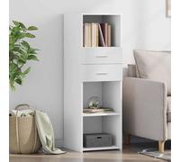 Highboard White 40x42.5x124 cm Engineered Wood Slim Storage Cabinet ModernUnitXL
