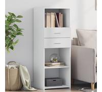 vidaXL Highboard White Engineered Wood Storage Cabinet - 45x42.5x124 cm - Modern Design, Ample Storage