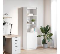 vidaXL Highboard Cabinet - White Engineered Wood Side Cabinet, 50x35x180 cm, Modern Storage for Kitchen, Bathroom & Living Room
