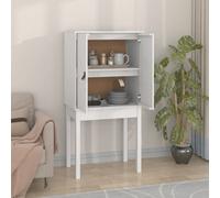 vidaXL Highboard White 60x40x120 cm Solid Wood Pine UK
