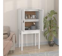 Vidaxl Highboard White 60X40X120 Cm Solid Wood Pine