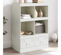 Highboard White Cold-Rolled Steel 67x39x95 cm Storage Cabinet Slim Unit