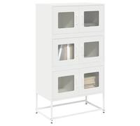 vidaXL Highboard White 68x39x123 cm Steel, sideboard, side cabinet, storage cabinet, cabinet, side board, tall cabinet, high sideboard, buffet cabinet