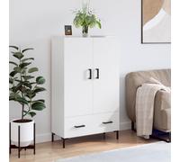 (white) vidaXL Highboard Sideboard Storage Cabinet Side Cabinet Black Engineered Wood