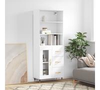 vidaXL Highboard Sideboard Cupboard Storage Cabinet White Engineered Wood