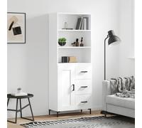 Highboard White 69.5x34x180 cm Engineered Wood