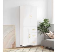Highboard White 69.5x34x180 cm Engineered Wood