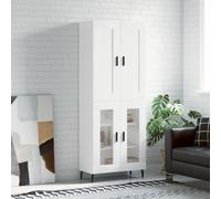 vidaXL Highboard Sideboard Storage Cabinet Side Cabinet White Engineered Wood