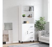 Highboard White 69.5x34x180 cm Engineered Wood