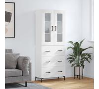 vidaXL Highboard Sideboard Cupboard Storage Cabinet White Engineered Wood