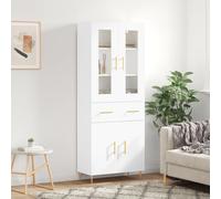 (white, 2 doors 2 drawers) vidaXL Highboard Sideboard Tall Storage Cabinet Side Cabinet Engineered Wood