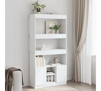 vidaXL Highboard Sideboard Cabinet - White Engineered Wood, 180cm Tall, 90kg Capacity - Ideal for Living Room, Bedroom, Office Storage