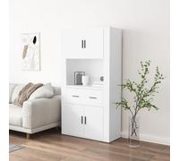 vidaXL Highboard White Engineered Wood Cupboard Sideboard Storage Cabinet