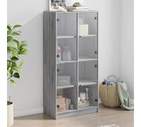vidaXL Highboard with Doors Grey Sonoma 68x37x142 cm Engineered Wood