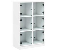vidaXL Highboard with Doors Sideboard Storage Cupboard White Engineered Wood