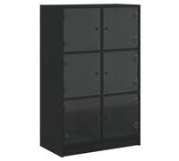 vidaXL Highboard with Doors Sideboard Storage Cupboard Black Engineered Wood