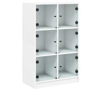 vidaXL Highboard with Doors Sideboard Storage Cupboard White Engineered Wood