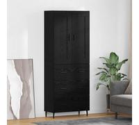 vidaXL Highboard with Drawer 2 pcs Black Oak Engineered Wood
