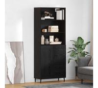 vidaXL Highboard with Drawer Black Oak 69.5 x 34 x 180 cm