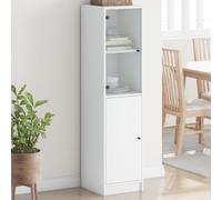 vidaXL Highboard with Glass Door White 35x37x142 cm