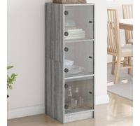 vidaXL Highboard with Glass Doors Grey Sonoma 35x37x109 cm