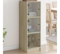 vidaXL Highboard with Glass Doors Sonoma Oak 35x37x109 cm