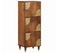 vidaXL Highboard with Drawer Brown 40 x 33.5 x 110 cm Solid Mango wood, Elegant Highboard Storage, Spacious Living Room Organizer, Functional Contemporary Furniture, Sleek Style Sideboard