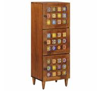 vidaXL Highboard with Storage Walnut 40 x 33 x 110 cm Solid Mango Wood