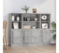 vidaXL Highboards 3 pcs Concrete Grey Engineered Wood