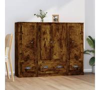 Vidaxl Highboards 3 Pcs Smoked Oak Engineered Wood, Brown