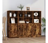 Vidaxl Highboards 3 Pcs Smoked Oak Engineered Wood